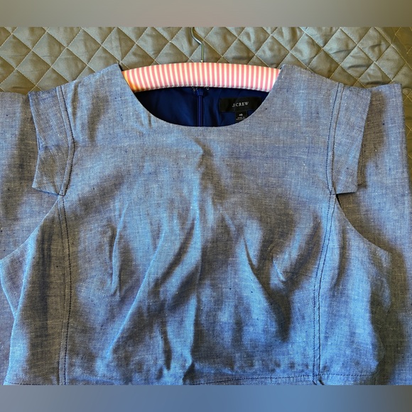 J.CREW Linen Solid Sleeveless Dresses - blue size 16 - Picture 2 of 2